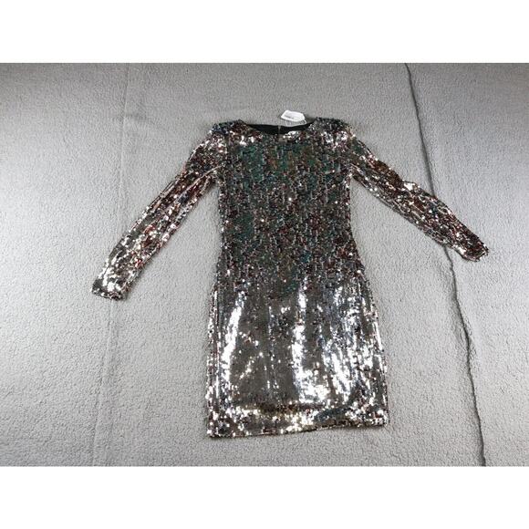 Badgley Mischka  x Mark James Small Cocktail Sequin Mini Pixie Dress Lined - Picture 2 of 9